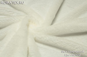 Ткань мех однотонный цвет белый